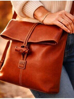 Dooney & Bourke Florentine Medium Toggle Crossbody Chestnut Italian Leather NWT